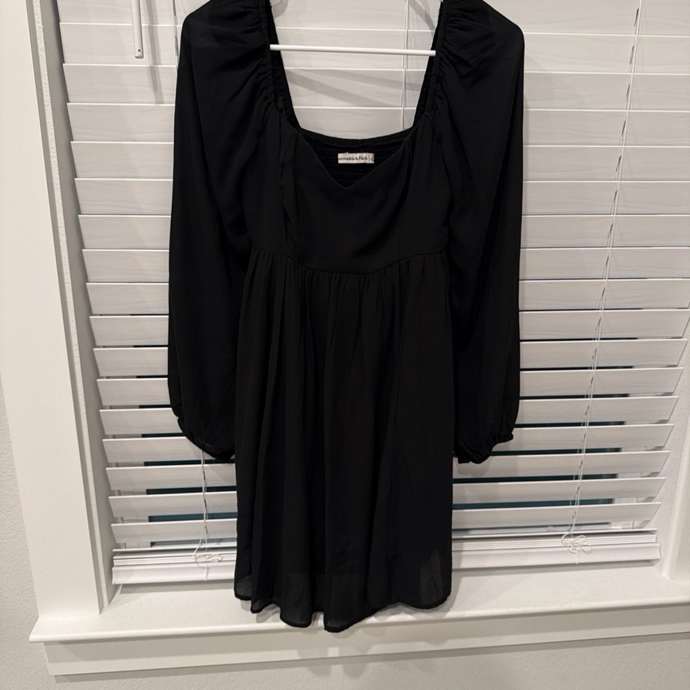 Abercrombie & Fitch Black sheer sleeve mini dress